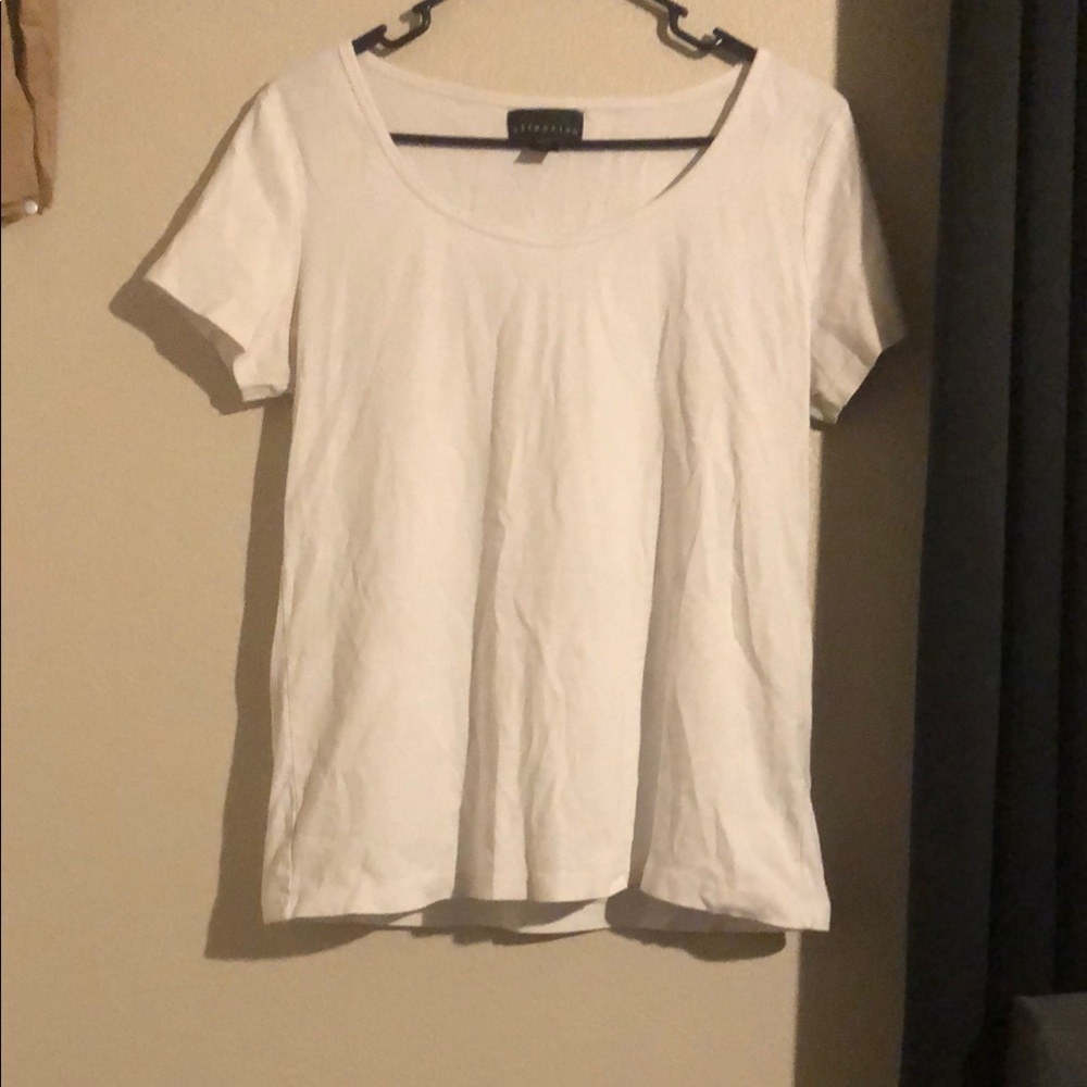 Express White Fitted Short Sleeve T-Shirt